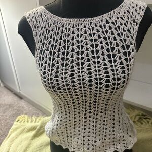 Elegant White Crochet Women's Top